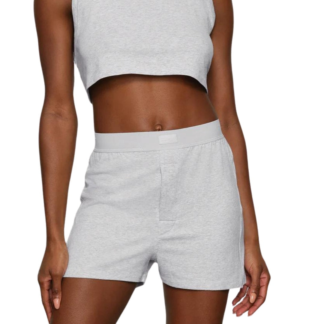 Skims NWT Women's XS Light Heather Grey Boyfriend Loose Boxer Shorts