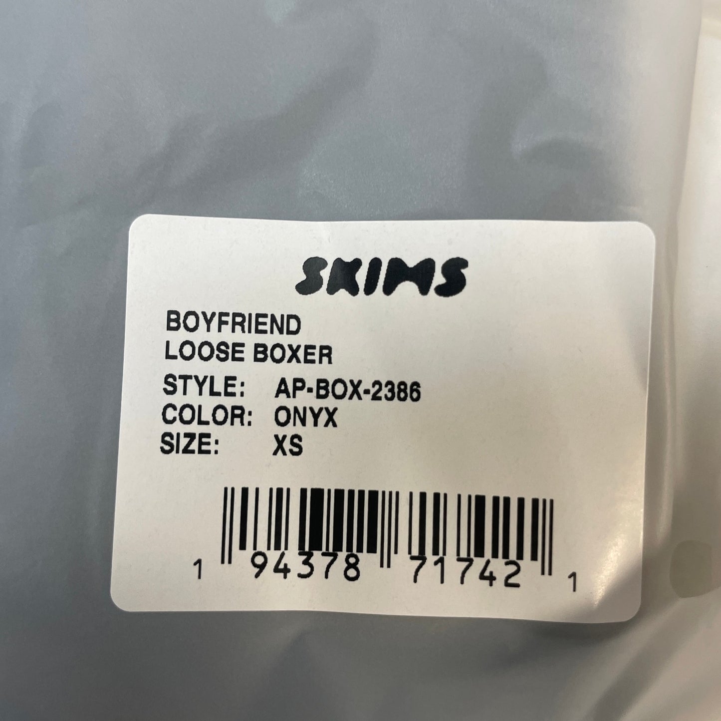 Skims NWT Women's XS Black Onyx Boyfriend Loose Boxer Shorts