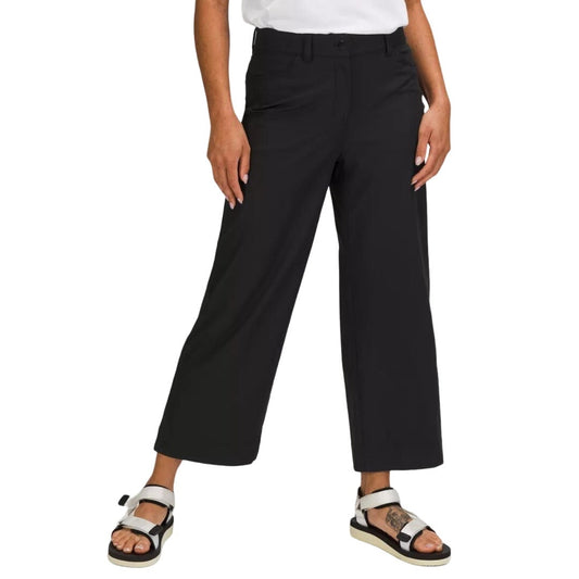 Lululemon Women's 24 Black City Sleek 5 Pocket Fly Front Wide Leg Pants