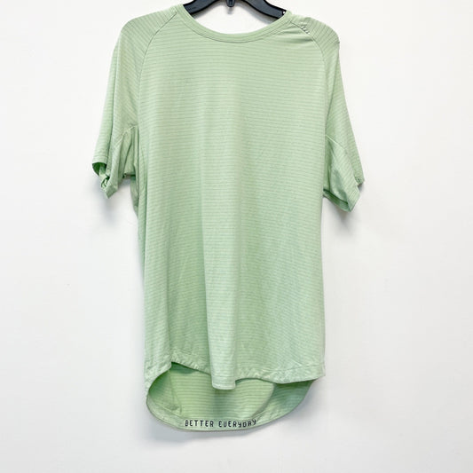 Lululemon Mens Green Striped Dry Sense Activewear Short Sleeve Shirt Size S